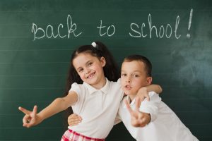 schoolmates blackboard together